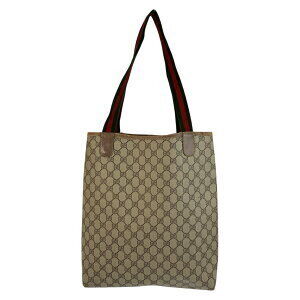 Gucci Tote Bag Beige Sherry Leather Line Brown Shoulder Supreme Tan GG